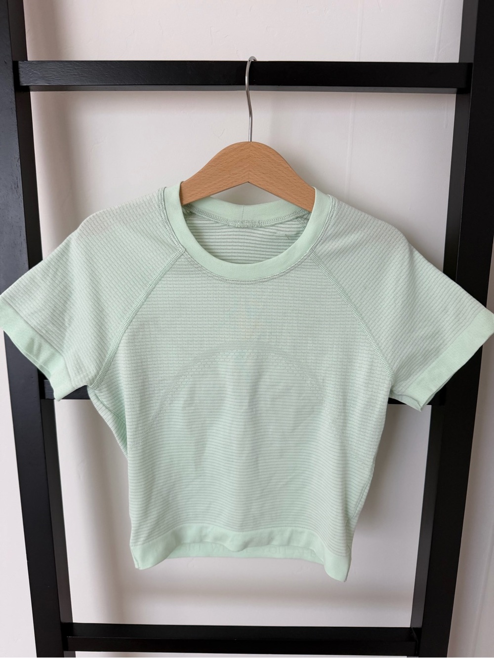 lululemon athletica Light Mint Ribbed Crop Tee
